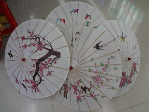 Factory Direct Sales. Anti-Umbrella Gift Umbrella Decorative Umbrella Red Background Red Plum Blossom Oiled Paper Umbrella