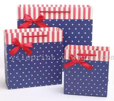 Cash sales of high-grade exquisite gift bag paper bag-blue-and-white five-pointed star gift bags