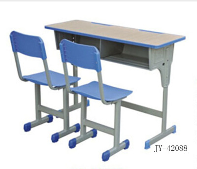Jy-42088 student desk and chair training with double single column single layer with fixed back chair