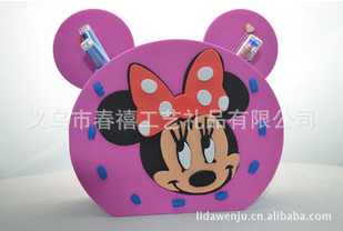 New spring A3 multifunctional penholder Disney Minnie mouse pencil vase Eva children 3D three-dimensional pen holder
