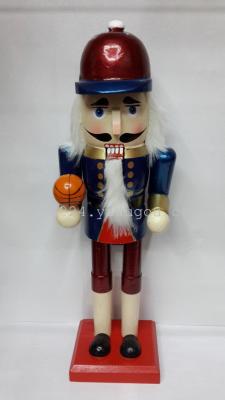 38cm christmas nutcracker with hat and basketball