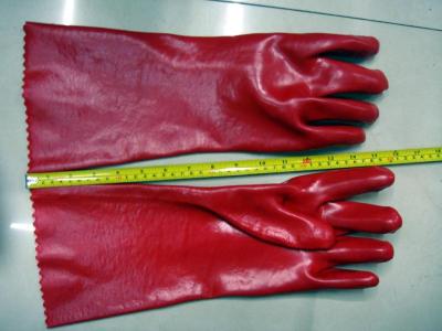 Factory direct 40 cm PVC red oil resistant gloves anti-acid dipped plastic labor protection gloves
