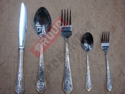 91030A gold-plated stainless steel tableware stainless steel cutlery, knives, forks, and spoons