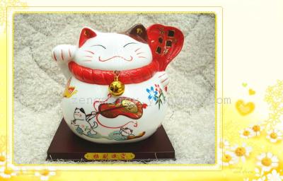 Bone China ceramic piggy banks ceramic Feng Shui lucky cat cats