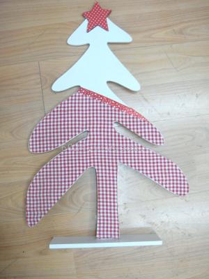 Fabric wooden crafts fabric Christmas tree accessories