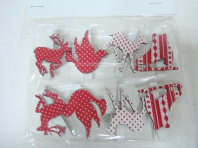 Wooden Christmas clip decoration fabric-clip