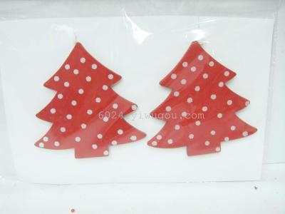 Factory direct wooden two Christmas tree pendant