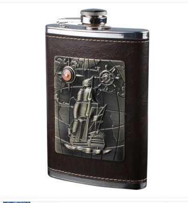 Genuine honest hand-carried portable top-grade stainless steel hip flask thickened Germany process 9 oz