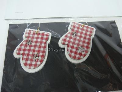 Christmas Series pendant factory direct wooden fabric gloves pendant