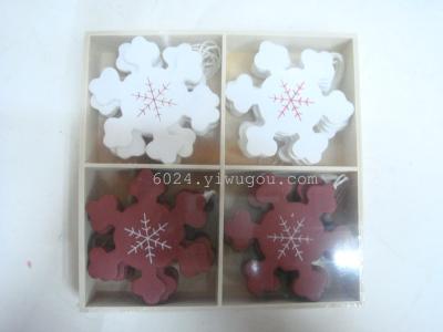 Factory direct series hanging snowflake Christmas wooden pendant