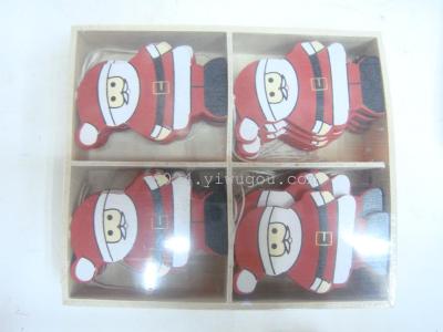 Christmas Series pendant factory direct boxed Santa Claus wooden ornaments