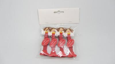 Factory direct Christmas series wood clip cute wood grips