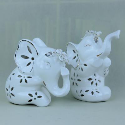 Gao Bo Decorated Home Ceramic Crafts European Style Living Room Decoration Decoration Wedding Gift Couple Gold Elephant