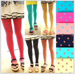  children's dots, colored velvet pantyhose girls pantyhose Candy-colored dance base sock