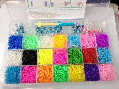 Explosions PP plastic box woven Rainbow rubber bands bracelet DIY best selling all kinds of gift box