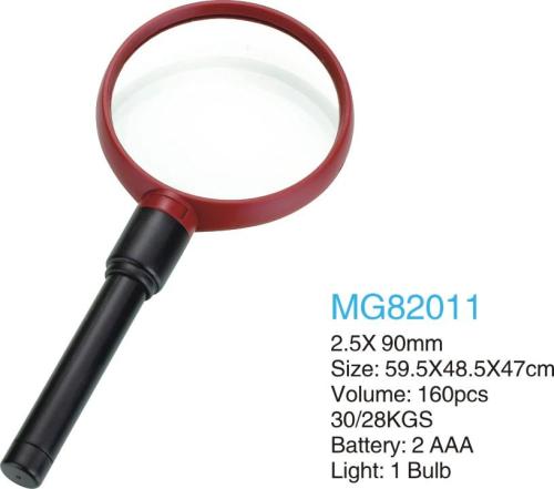 90mm handheld reading with light reading and newspaper magnifying glass red