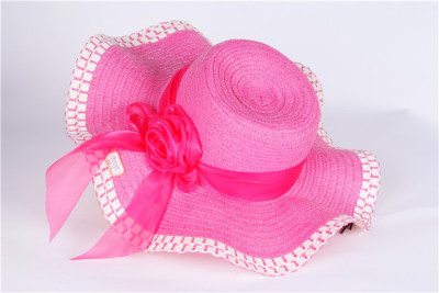 Straw Beach hats hats girls summer new Europe and sequined gauze Flower hat and cool hats Korean wave