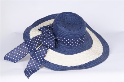 Summer wave of Korean women's Beach Ribbon Hat bow hats UV protection travel Sun Hat