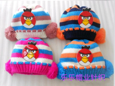 Fall/winter Hat new children's cartoon angry birds wool hat Cap baby hedging caps knitting Hat