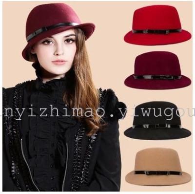 England bow fishers TI Jazz Hat women winter wool formal hat