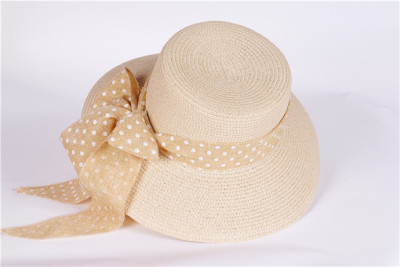 Bow Ribbon straw summer ladies in large-brimmed hats Beach Hat sun visor Hat