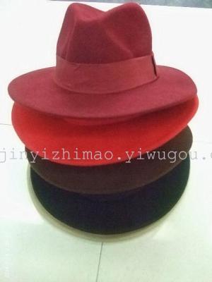 Wool felt Panama Hat Sir 3.8CM strap Hat Cap