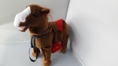 Simulation of moving children gift toy dog Plush Toy horse will be called will wag their tails