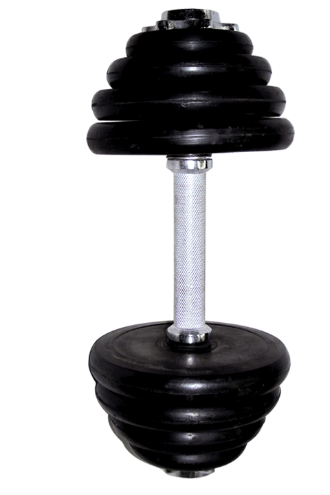 plated rod coated dumbbell