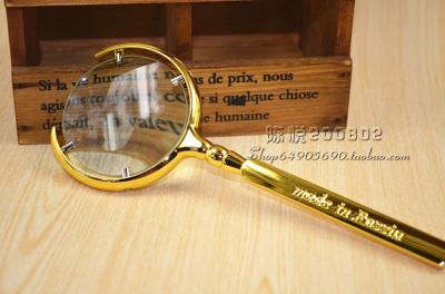 Handheld magnifiers Russian reading Magnifier magnifying glass metal edges a magnifying glass-gold