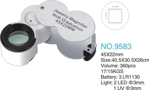 with scale 45 times handheld magnifying glass with light high power portable identification jewelry jade printing