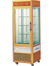 Sided glass rotating display case