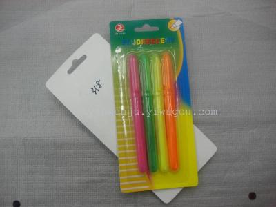 4 PCs blister card [highlighter] using environmentally friendly inks, fluent, colourful