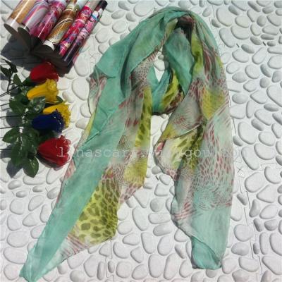 2014 the Korean version of female new sunscreen shawl chiffon scarf print Leopard print long scarves wholesale