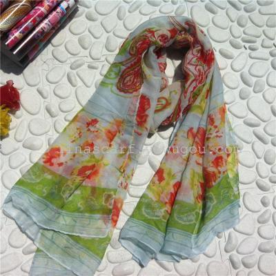 Korean winter long chiffon print scarf scarves women shawls