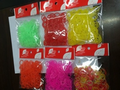 Factory outlets knitting bracelets rubber bands fluorescent color rubber bands