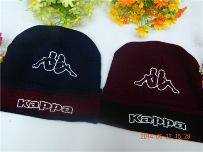 Korean back-to-back Hat embroidery knit hat men cap for male socket Cap flanging men's wool hat
