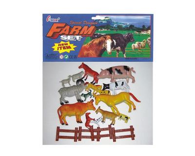 Series of plastic-lined plastic farm animals, poultry farm animals