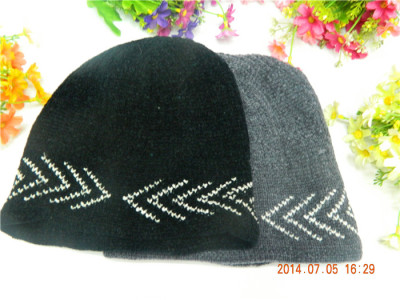 Fall/winter men's hats have eaves chenille knit hat man Hat double Jacquard snow Hat