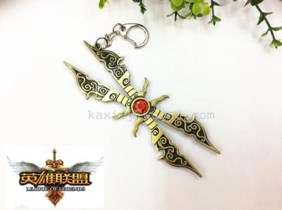 LOL airuiliya League of legends surrounding weapon blade the will knife key chain pendant