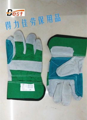Perennial Spot Green Rubber Sleeve Leather Gloves Thickened Arc-Welder's Gloves Labor Protection Gloves