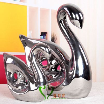 Gao Bo Decorated Home Plating ceramic Swan ornaments set crafts