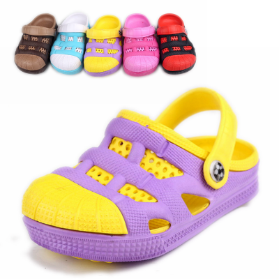 "Order" hole spell color cutout breathable wear-resistant anti-slip shoes beach boys slippers wholesale and foreign trade
