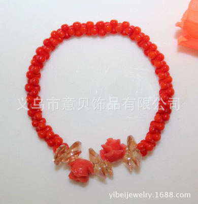 Natural coral peanut Pearl coral shell Necklace Bracelet Crystal rose bracelet natural jewelry wholesale