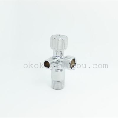Copper one in two out  three-way angle valve  019