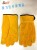 Factory Direct Sales Short Golden Yellow Welding Cowhide Gloves Driver Labor Protection Gloves