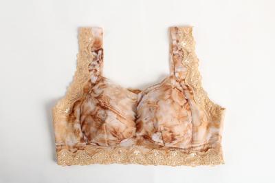 Printing mesh wheel-free sleep bra seamless women's vests-zero bound body-shaping bra factory outlet