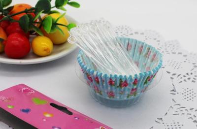 The Cake paper set muffin Cake cup high temperature cupcake cup + transparent fruit fork