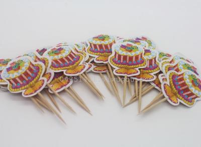 50pcs food labels, cake forks and cake cup sets are installed in the cake label hanging card