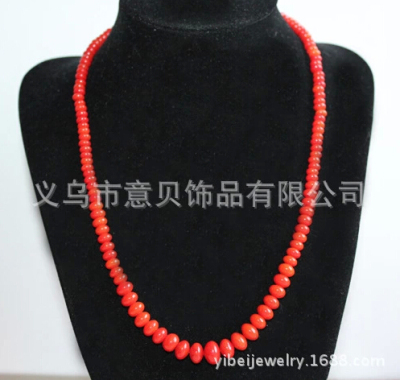 Abacus beads necklace natural coral reef necklace fashion necklace Orange autumn gift