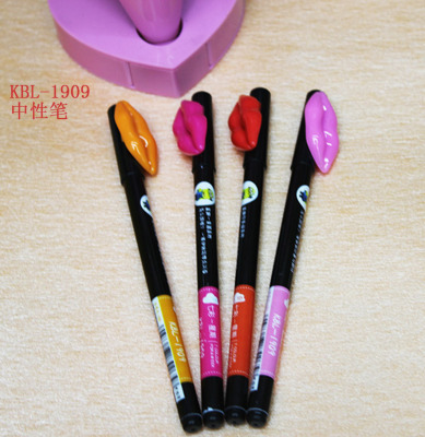 Factory direct KBL-1909 Korea stationery wholesale lip rolling creative popular gel ink pen